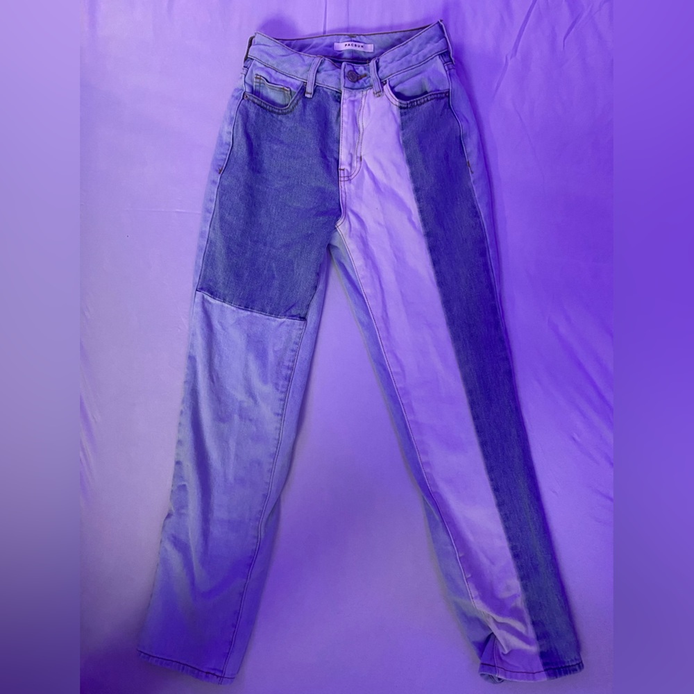 multicolored wash patch Shein jeans